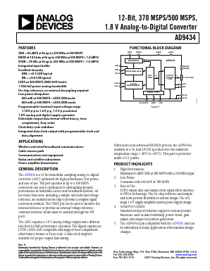 AD9434-370 Datasheet PDF Analog Devices