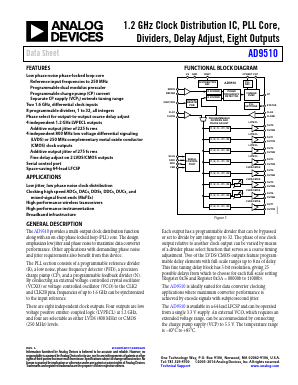 AD9510BCPZ-REEL7 Datasheet PDF Analog Devices