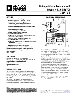 AD9516-3 Datasheet PDF Analog Devices