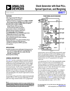 AD9577 Datasheet PDF Analog Devices