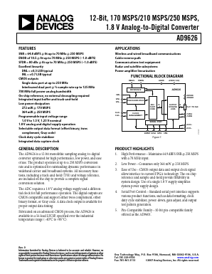 AD9626-250EBZ Datasheet PDF Analog Devices