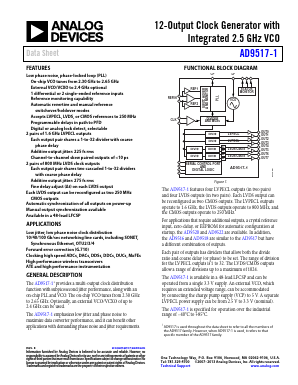 AD9517-1 Datasheet PDF Analog Devices