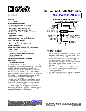 AD9736BBCZ Datasheet PDF Analog Devices