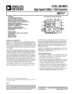 AD9751AST Datasheet PDF Analog Devices