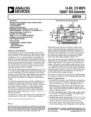 AD9764 Datasheet PDF Analog Devices