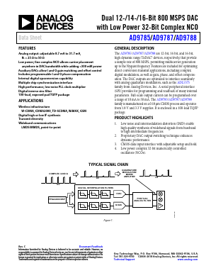 AD9788 Datasheet PDF Analog Devices