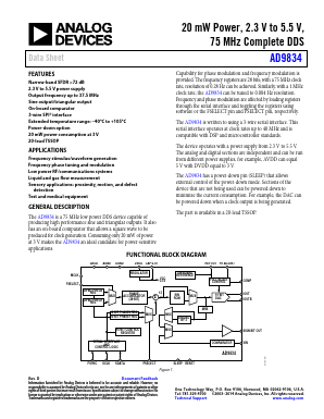 AD9834 Datasheet PDF Analog Devices