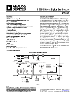 AD9858BSV Datasheet PDF Analog Devices