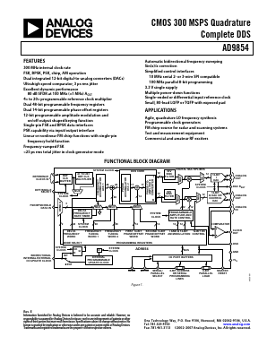 AD9854 Datasheet PDF Analog Devices