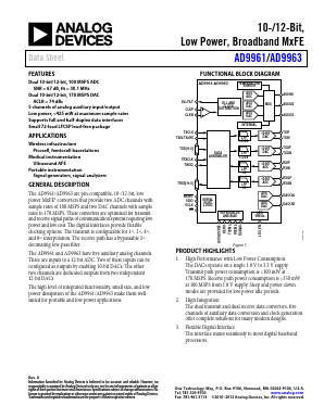 AD9963-EBZ Datasheet PDF Analog Devices