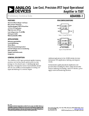 ADA4000-1AUJZ1 Datasheet PDF Analog Devices