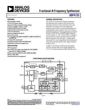 ADF4153BCPZ-RL7 Datasheet PDF Analog Devices