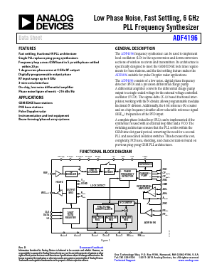 ADF4196BCPZ Datasheet PDF Analog Devices