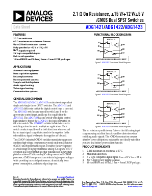 ADG1421BCPZ-REEL7 Datasheet PDF Analog Devices