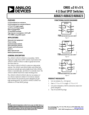 ADG622 Datasheet PDF Analog Devices