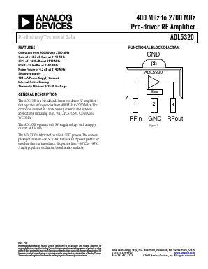 ADL5320 Datasheet PDF Analog Devices