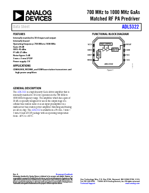 ADL5322 Datasheet PDF Analog Devices