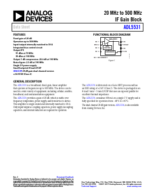 ADL5531 Datasheet PDF Analog Devices