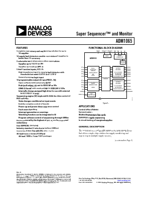 ADM1065 Datasheet PDF Analog Devices