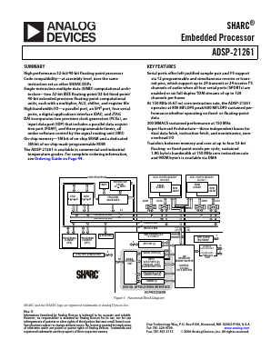 ADSP-21261SKBCZ150 Datasheet PDF Analog Devices