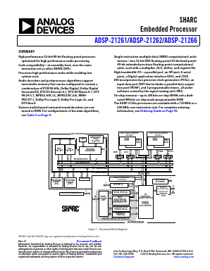 ADSP-21262SKBCZ200 Datasheet PDF Analog Devices