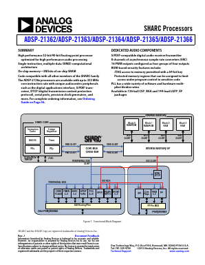 ADSP-21363BBC-1AA Datasheet PDF Analog Devices