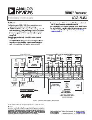 ADSP-21363SBBC-ENG Datasheet PDF Analog Devices