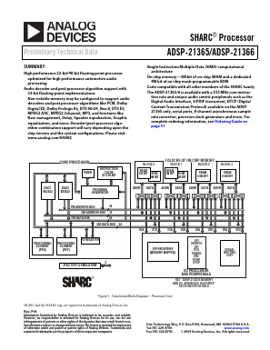ADSP-21366SBBCZENG Datasheet PDF Analog Devices