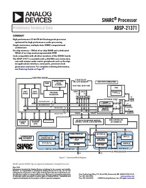 ADSP-21371KSZ-ENG Datasheet PDF Analog Devices