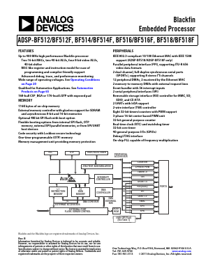 ADSP-BF512KSWZ-3 Datasheet PDF Analog Devices