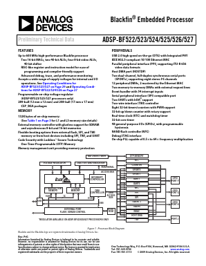 ADSP-BF527KBCZ-5 Datasheet PDF Analog Devices