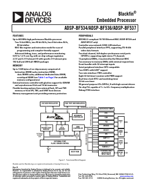 ADSP-BF534WBBCZ-4B Datasheet PDF Analog Devices