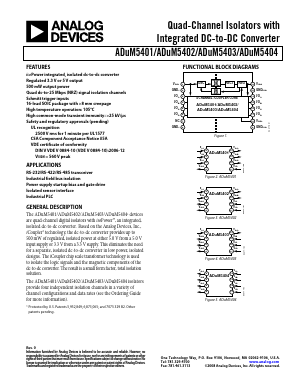 ADUM5404 Datasheet PDF Analog Devices