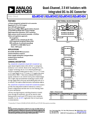 ADUM5403 Datasheet PDF Analog Devices