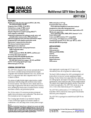 EVAL-ADV7183BEB Datasheet PDF Analog Devices