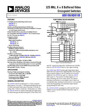AD8109 Datasheet PDF Analog Devices