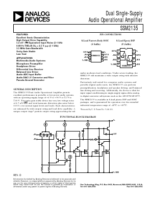 SSM2135P Datasheet PDF Analog Devices