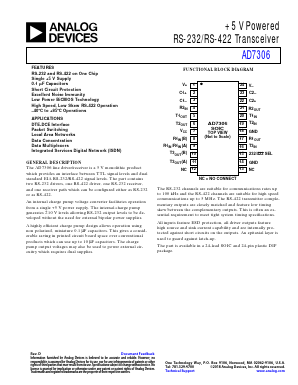 AD7306JRZ-REEL Datasheet PDF Analog Devices