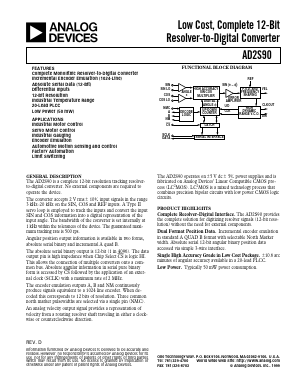 AD2S90 Datasheet PDF Analog Devices