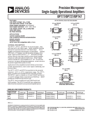 OP727AR-REEL7 Datasheet PDF Analog Devices