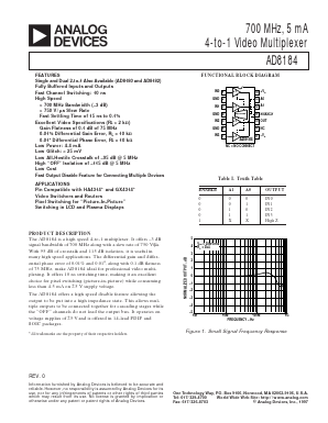 AD8184 Datasheet PDF Analog Devices