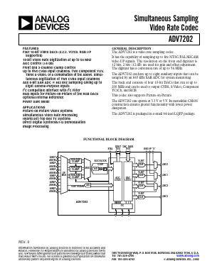 ADV7202 Datasheet PDF Analog Devices