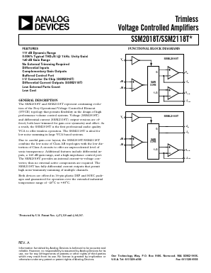 SSM2118TS Datasheet PDF Analog Devices