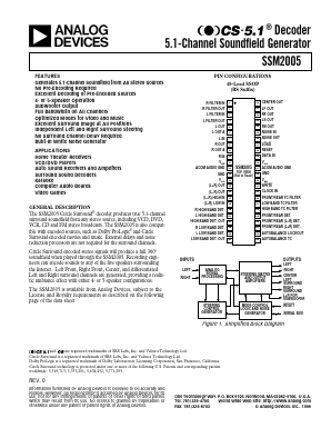 SSM2005 Datasheet PDF Analog Devices