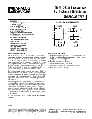 ADG707 Datasheet PDF Analog Devices