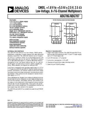 ADG707BRUZ Datasheet PDF Analog Devices