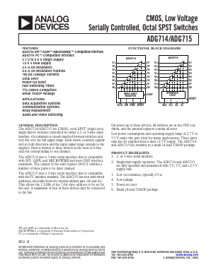 ADG715 Datasheet PDF Analog Devices