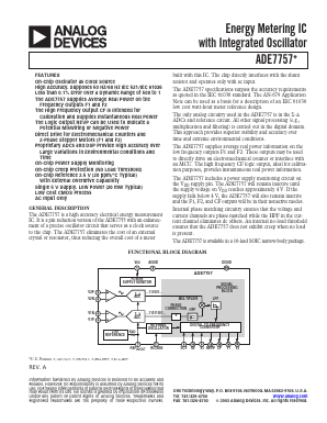 ADE7757ARN Datasheet PDF Analog Devices