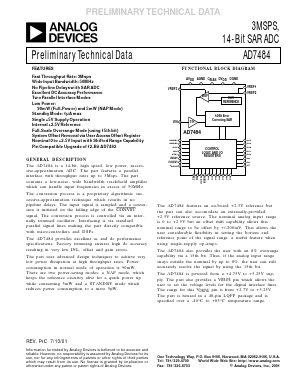AD7484BST Datasheet PDF Analog Devices