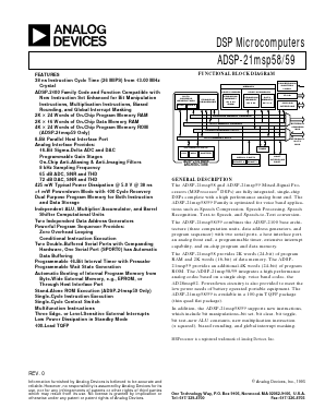 ADSP-21MSP58BST-104 Datasheet PDF Analog Devices